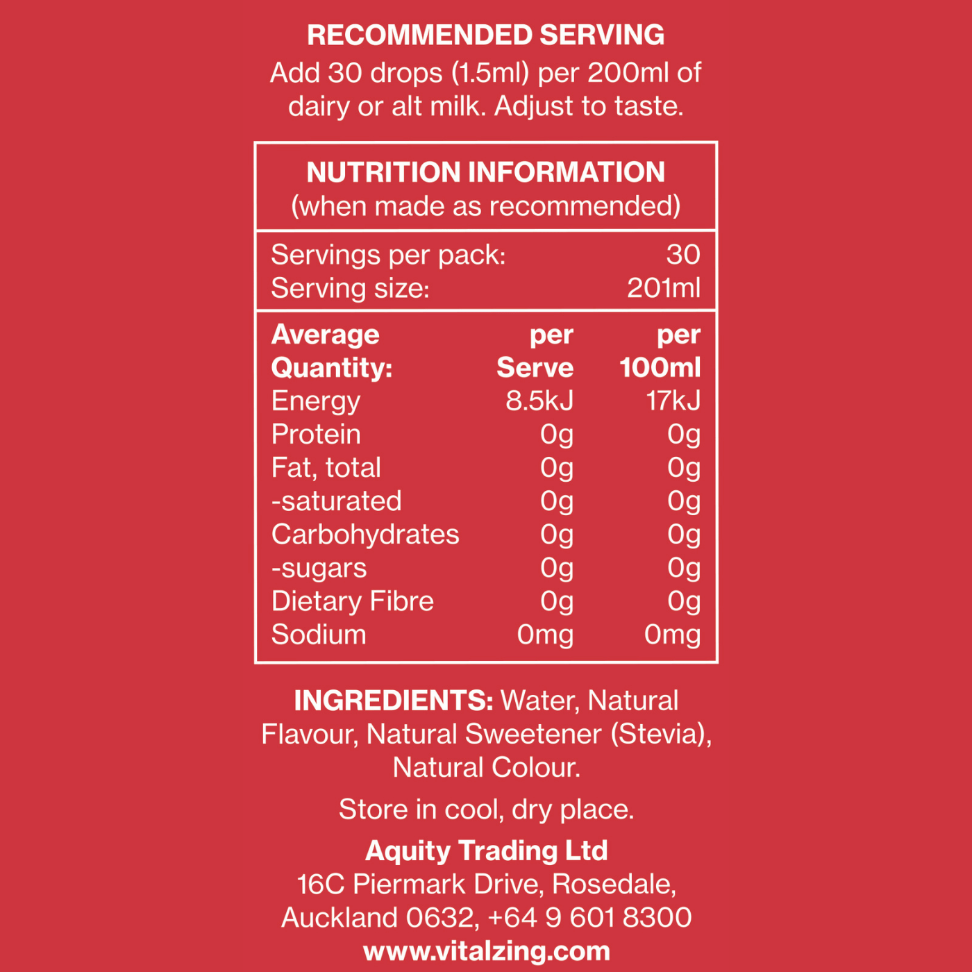 Vital Zing Milk Drops Strawberry 40ml