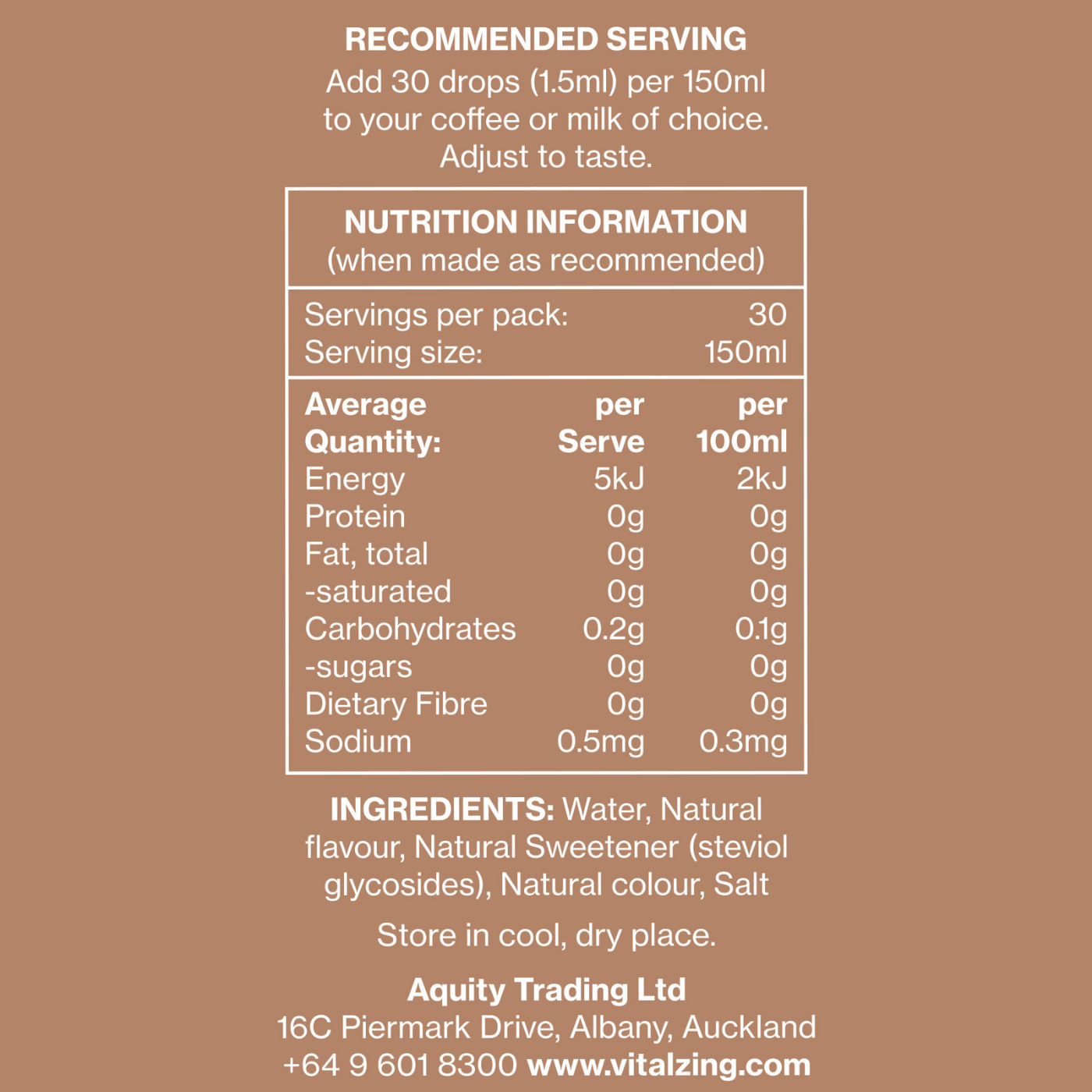 Vital Zing Cafe Drops Hazelnut 40ml