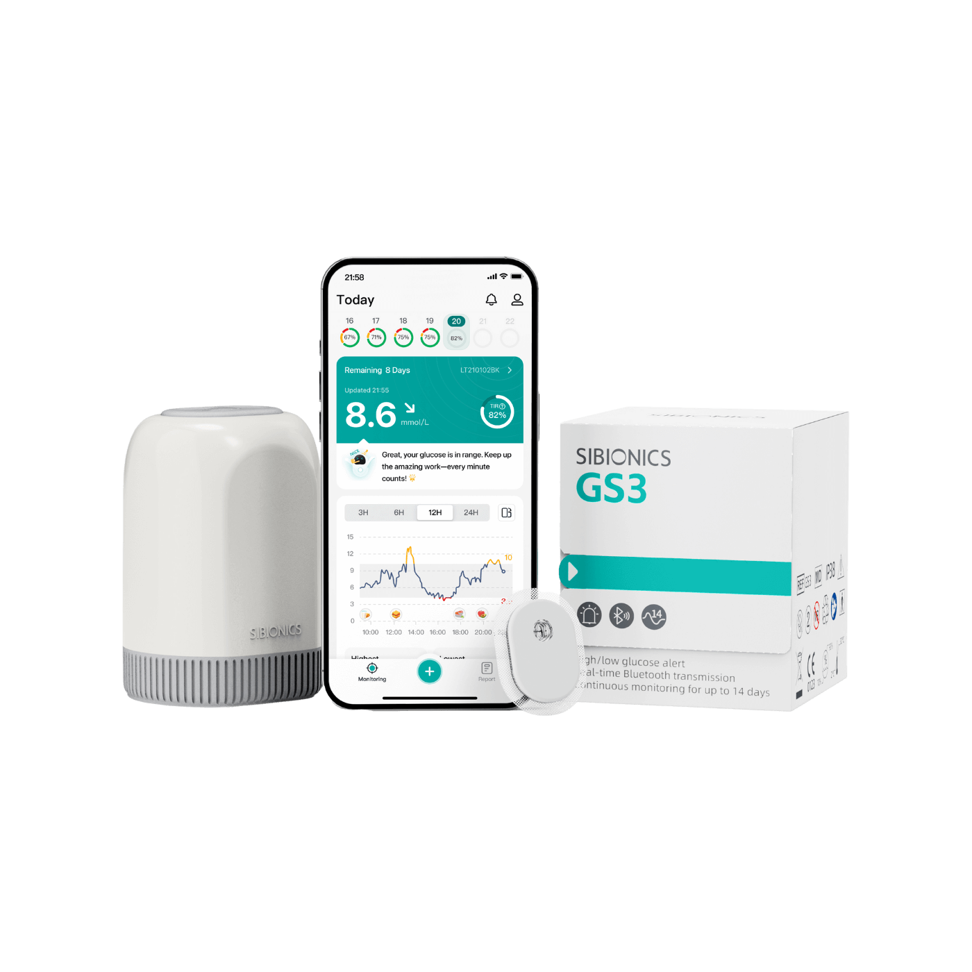 Sibionics GS3 Continuous Glucose Monitor (CGM)