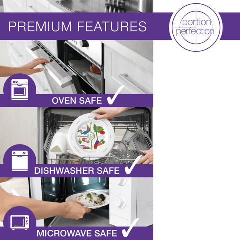Great Ideas in Nutrition Portion Perfection Plate Porcelain