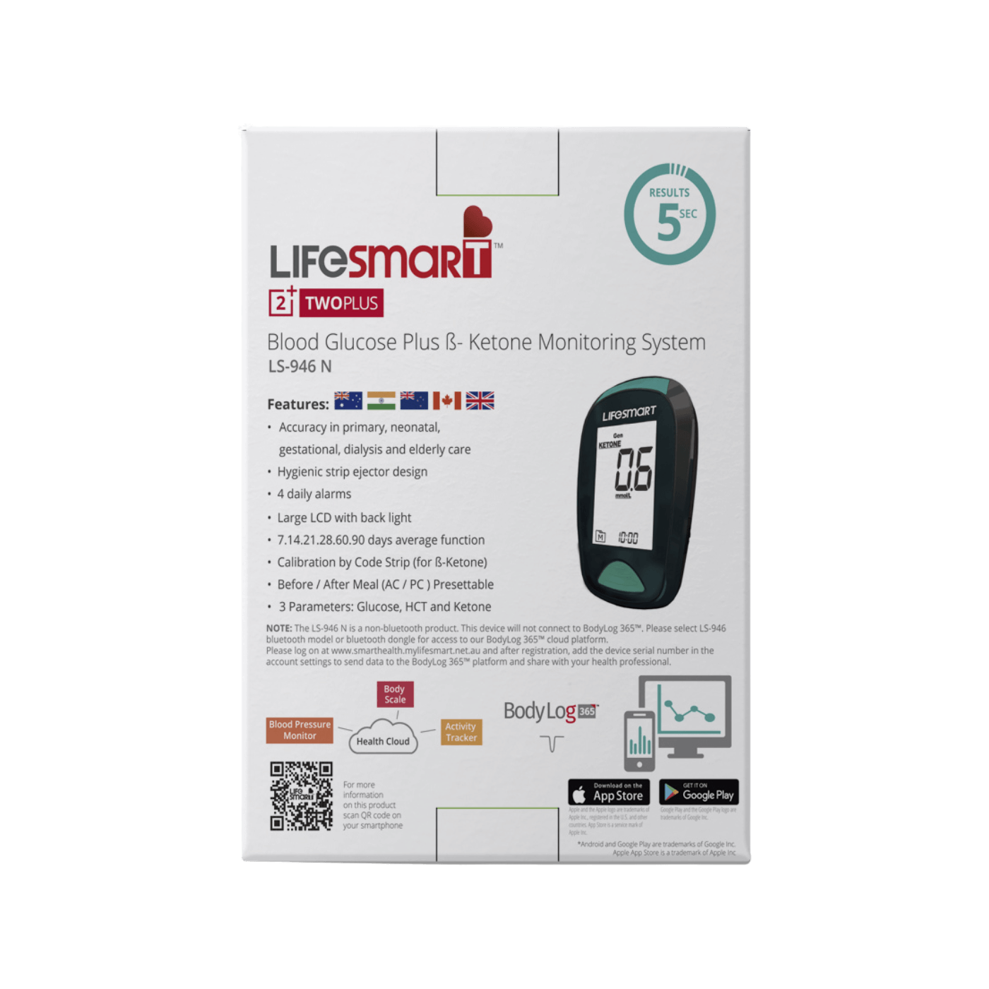 LifeSmart 2TwoPlus Blood Glucose and Ketone Monitor