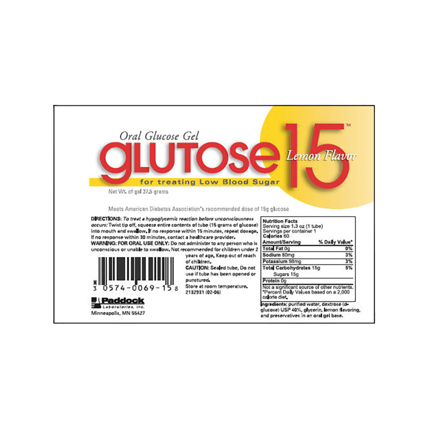 Glutose 15 Oral Glucose Gel Lemon Flavour