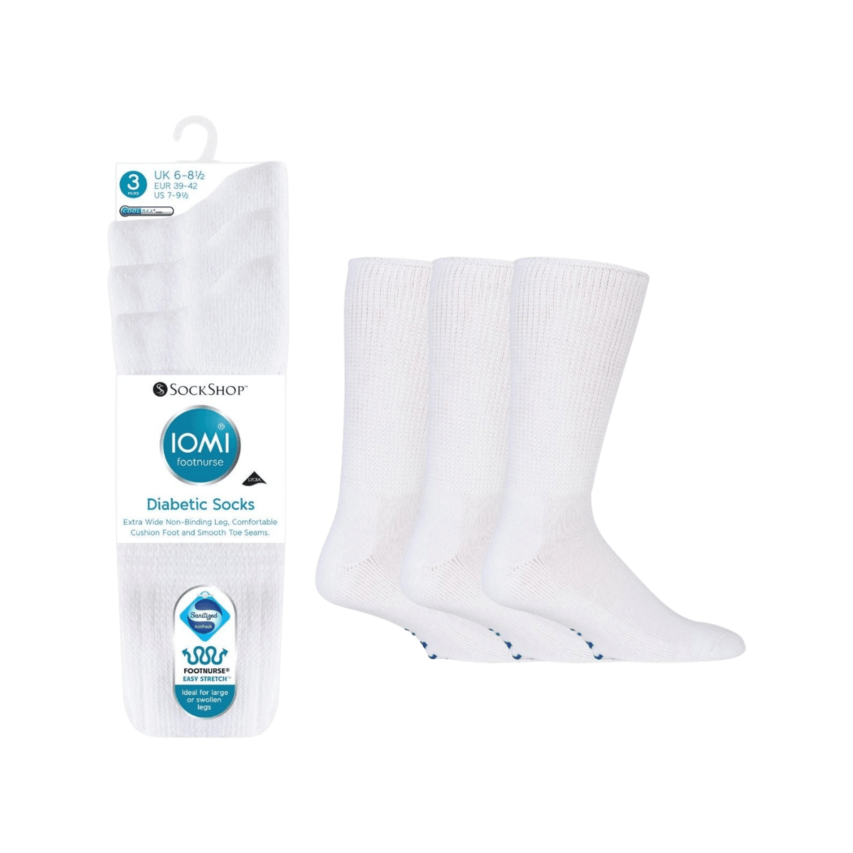 IOMI FOOTNURSE Cushion Foot Diabetes Socks 3pk