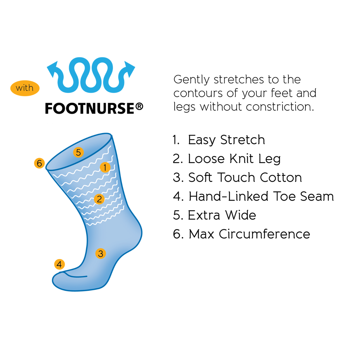 IOMI FOOTNURSE Unisex Extra Wide Oedema Socks 1pk