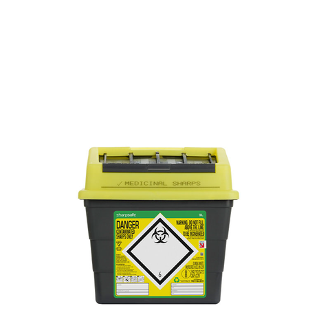 Sharpsafe 9 Litre Yellow Lid Recycled Polymer Container