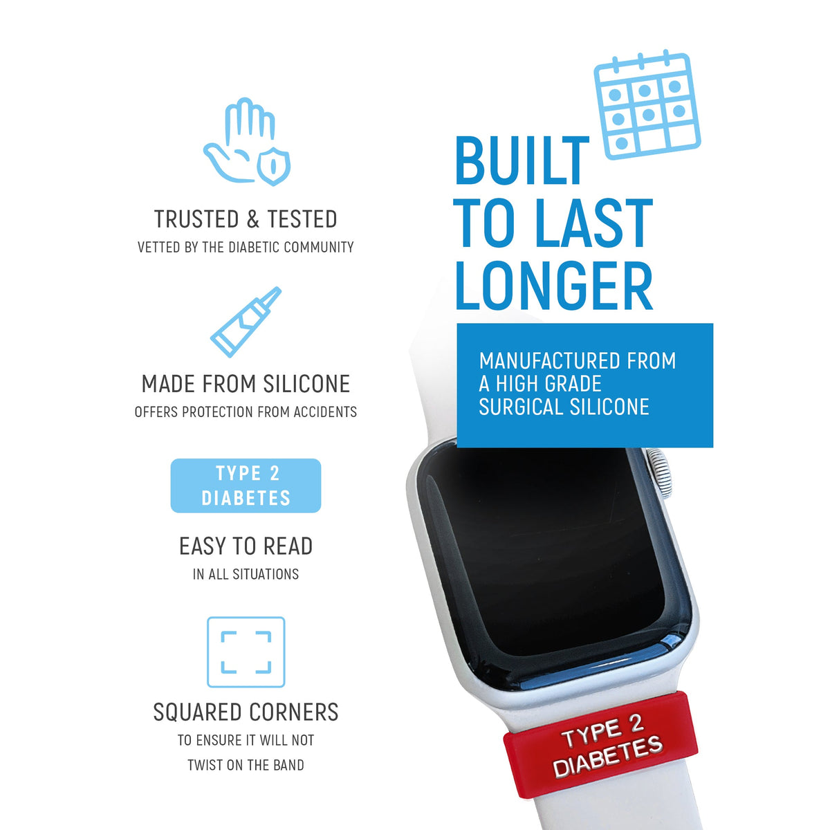 Rockadex Medical Alert Watch Sleeve - Type 2 Diabetes