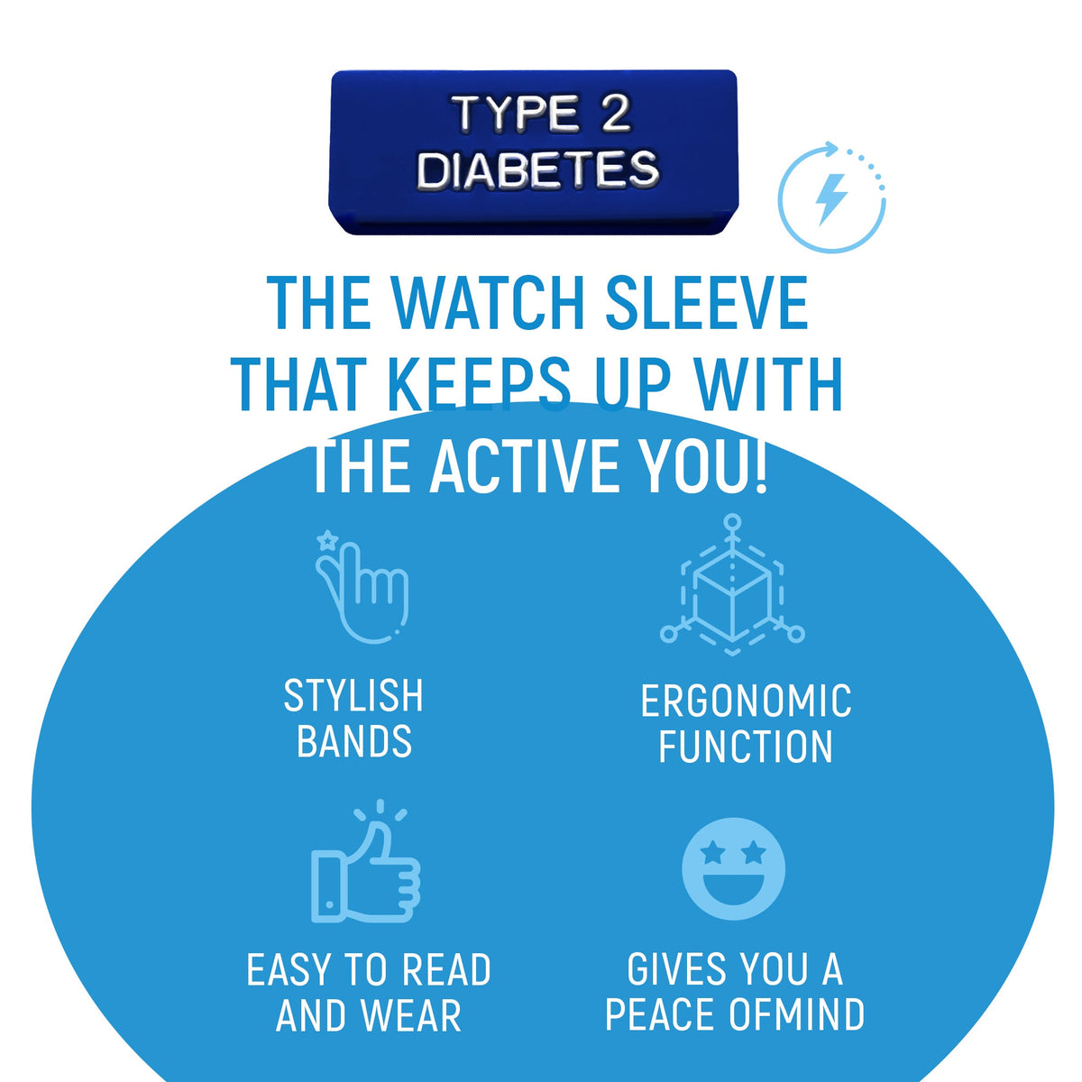 Rockadex Medical Alert Watch Sleeve - Type 2 Diabetes