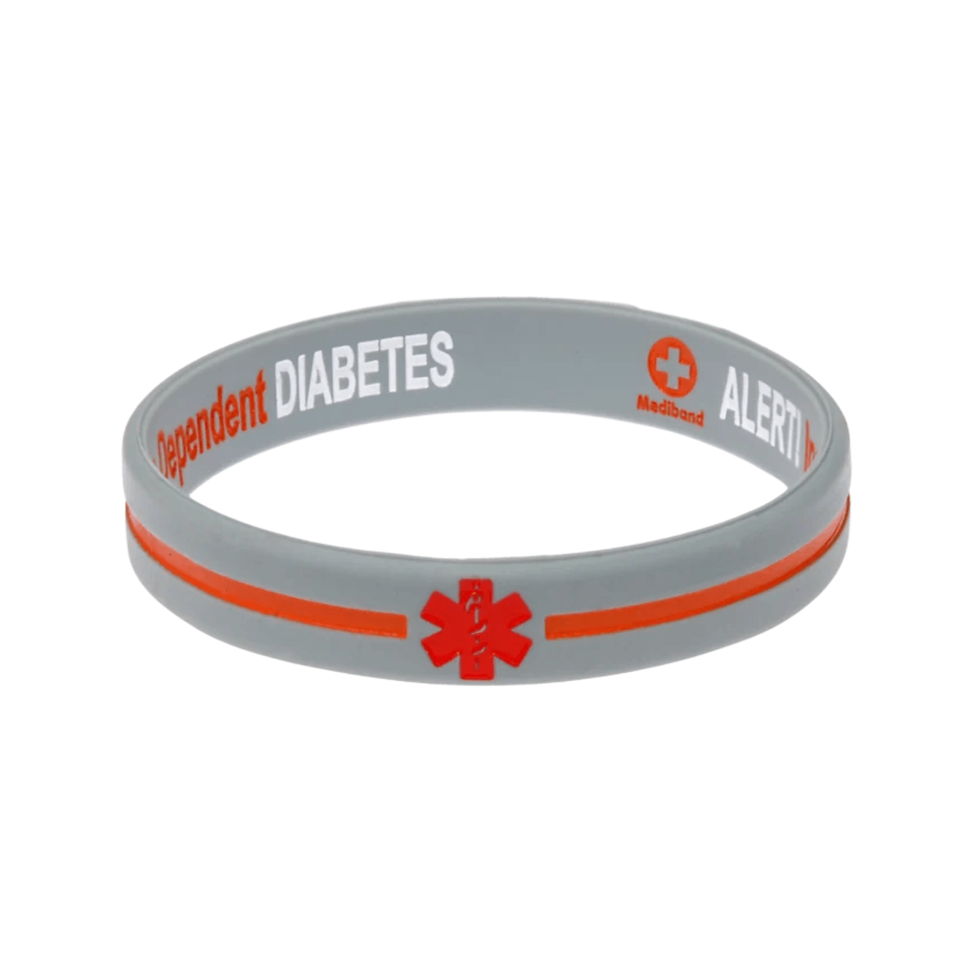 Mediband Insulin Dependant Reversible Wristband Silver