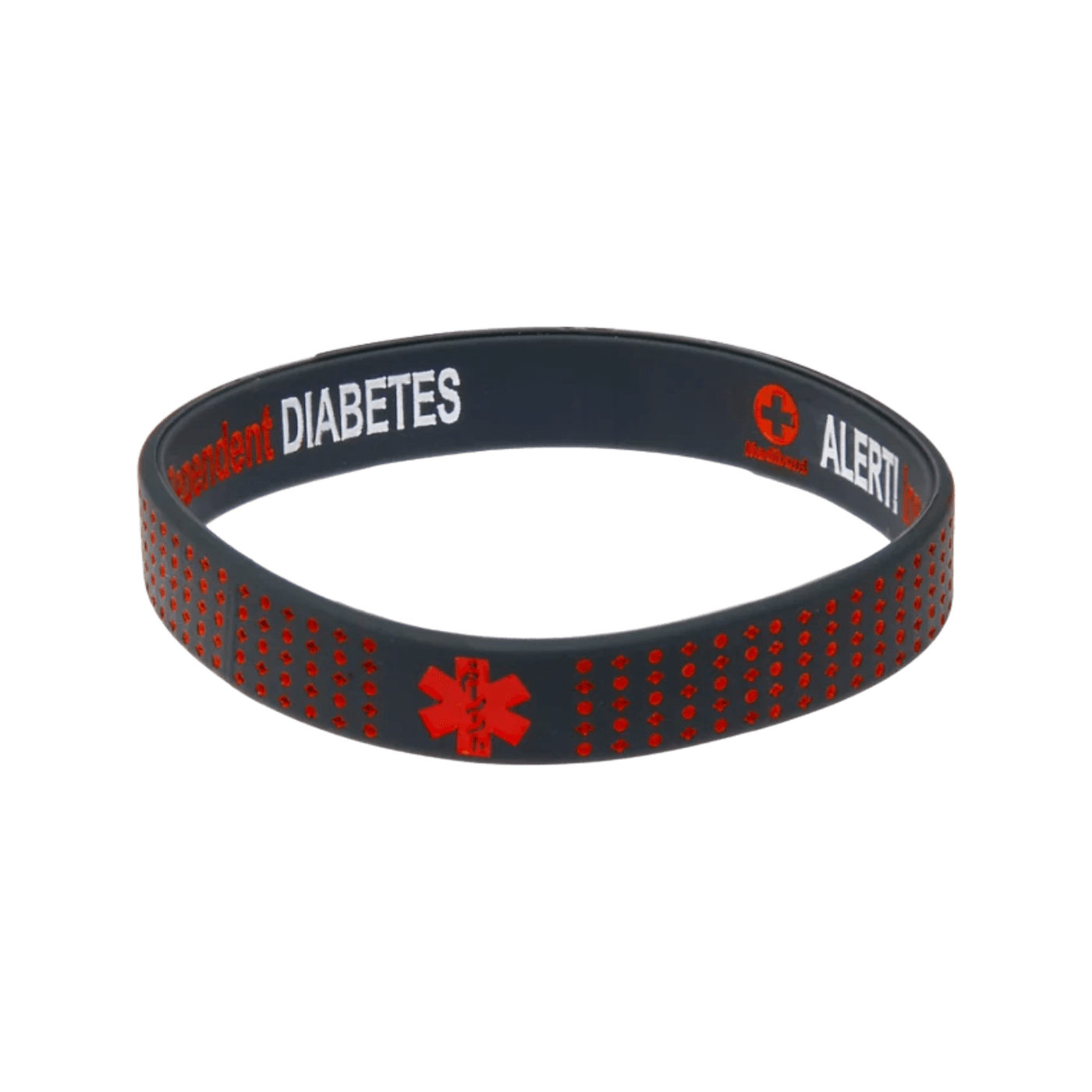 Mediband Insulin Dependent Reversible Wristband Dark Grey with Dots