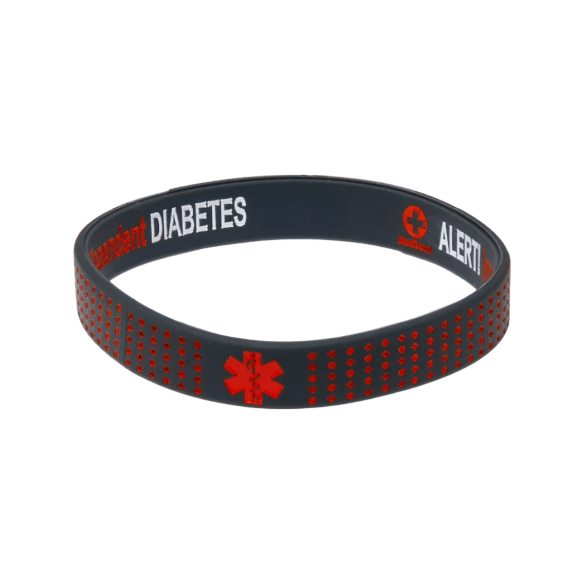 Mediband Insulin Dependent Reversible Wristband Dark Grey with Dots