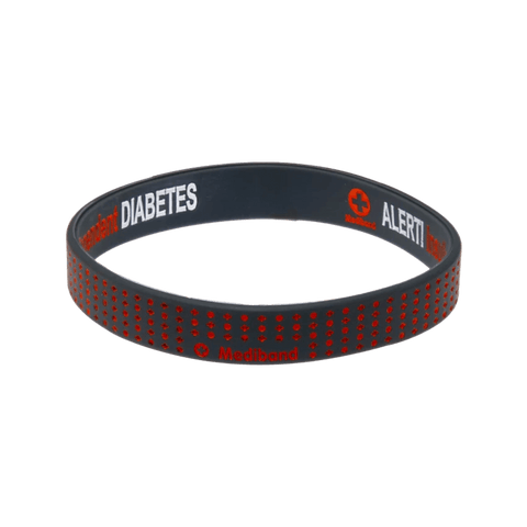 Mediband Insulin Dependent Reversible Wristband Dark Grey with Dots
