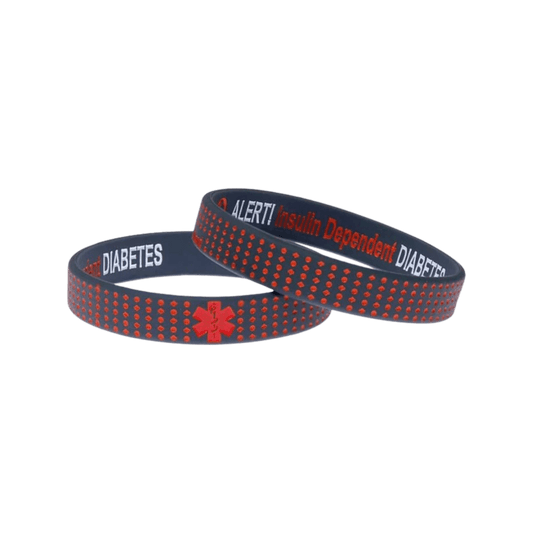 Mediband Insulin Dependent Reversible Wristband Dark Grey with Dots