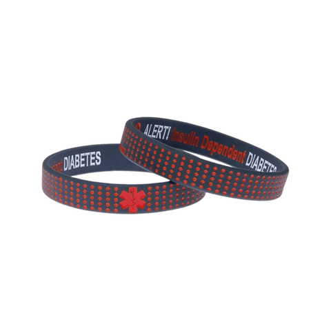 Mediband Insulin Dependent Reversible Wristband Dark Grey with Dots