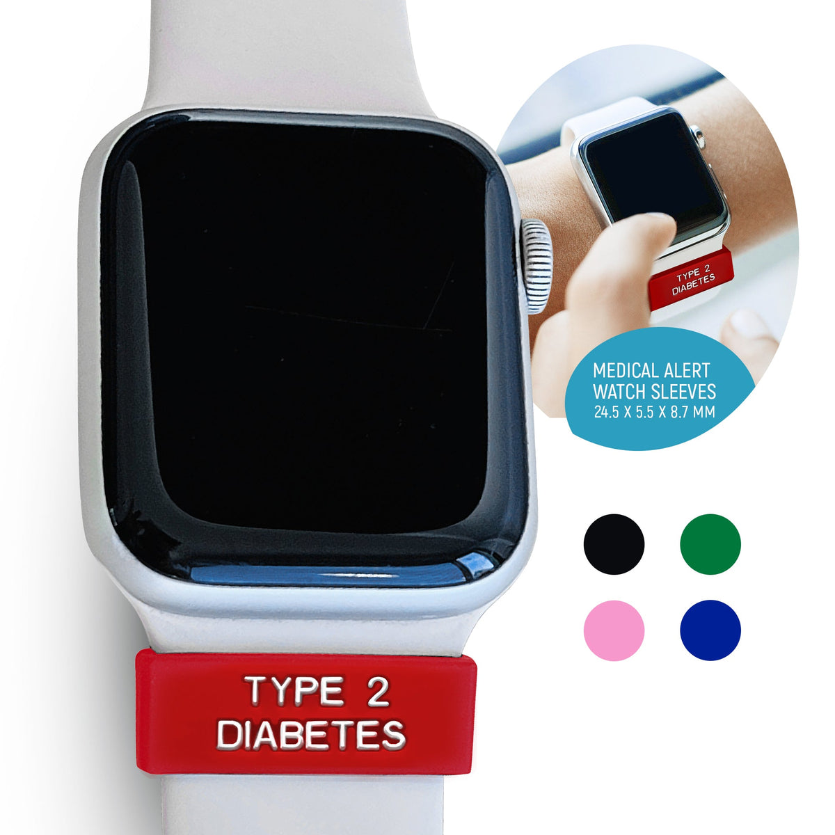 Rockadex Medical Alert Watch Sleeve - Type 2 Diabetes