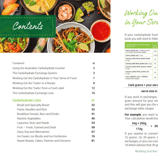 Australian Carbohydrate Counter: The Traffic Light Guide to Food