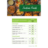 'The Traffic Light Guide to Food: Australian Carbohydrate Counter' guide: Indian food page sample.