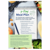 'Healthy Living Low GI diabetes' guide: 7 day meal plan page sample.