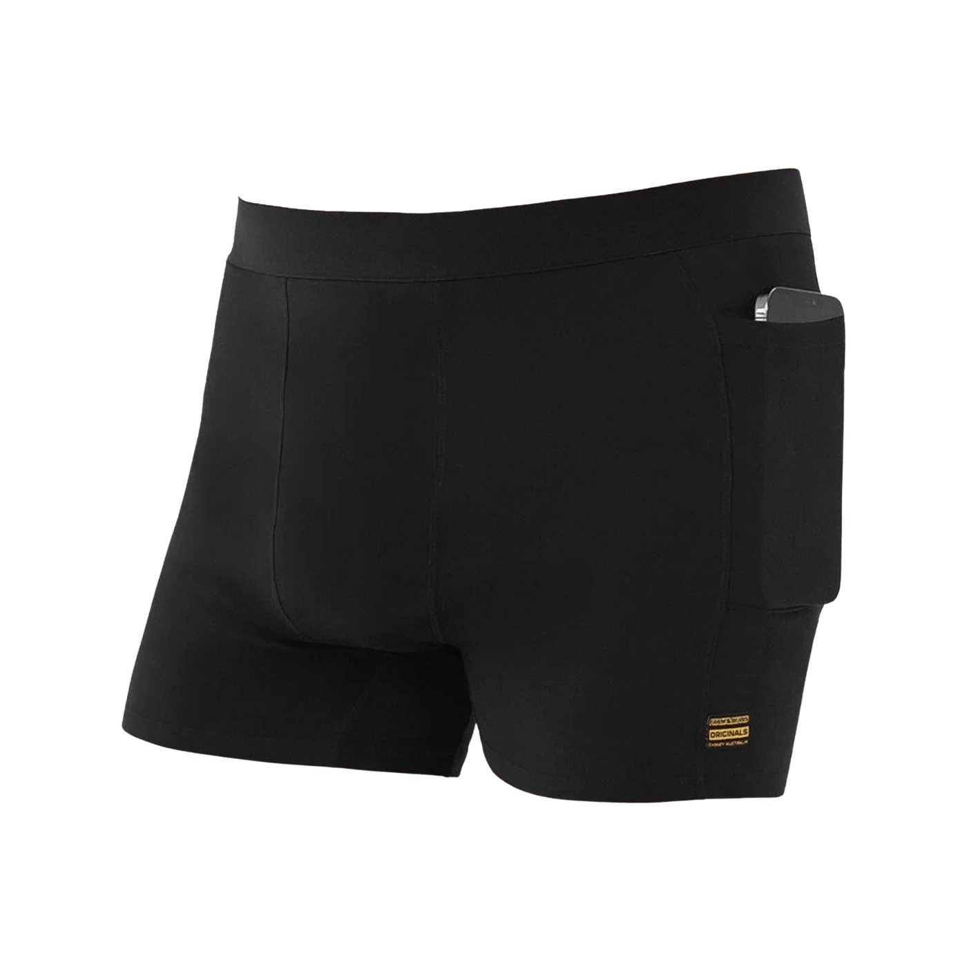 Frank & Beans Men's Pocket-Pro Boxer Briefs with Side Pockets Black