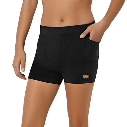 Frank & Beans Women's Pocket-Pro Boxer Briefs with Side Pockets Black