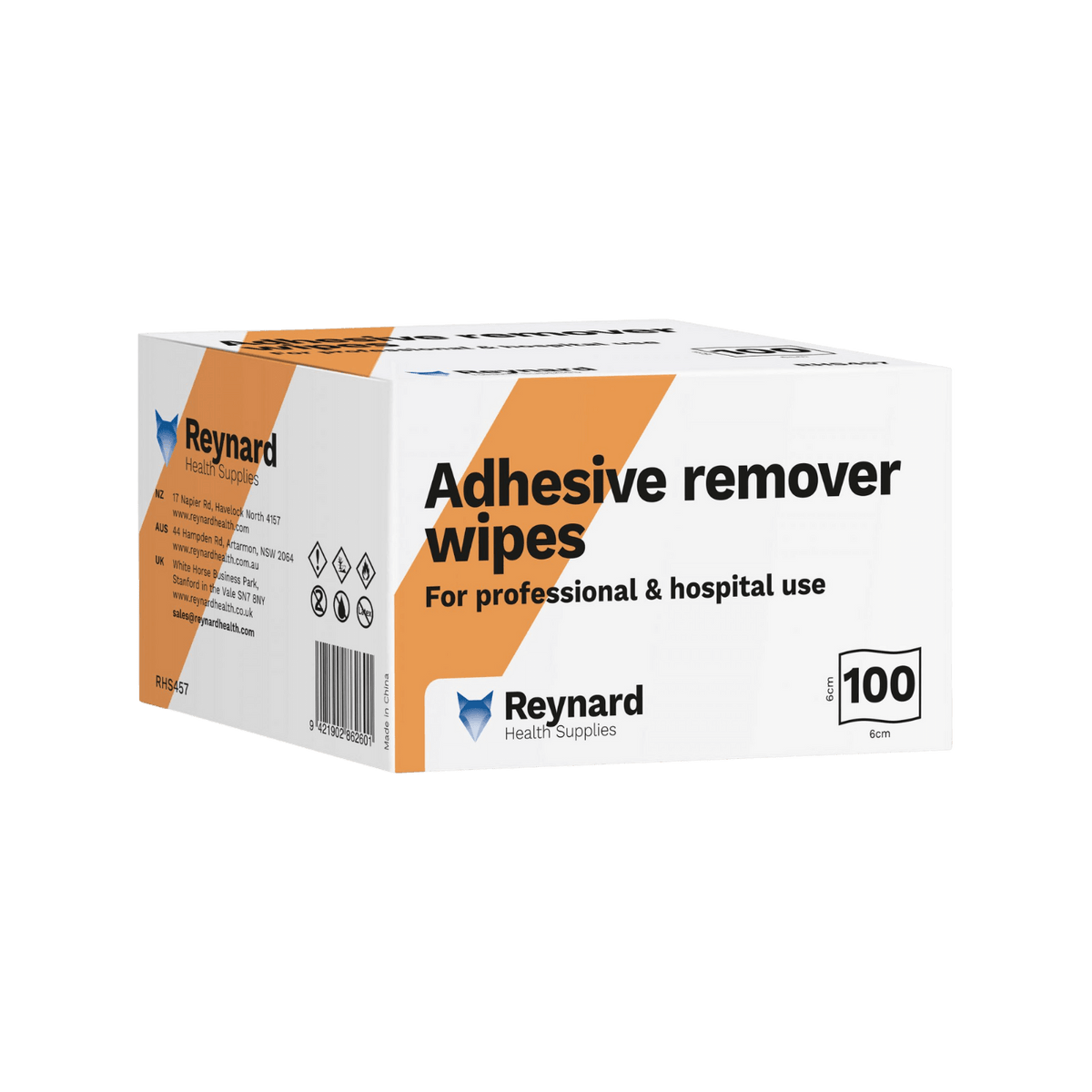 Reynard Adhesive Tape Remover Wipes 100pk