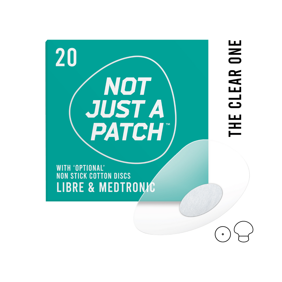 Not Just a Patch Transparent CGM Patches (Freestyle Libre 1 & 2, Medtronic Guardian) 20pk