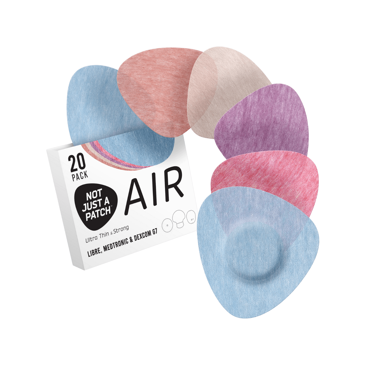 Not Just a Patch CGM Air Patches (Dexcom G7, Libre, Medtronic) Multicoloured 20pk