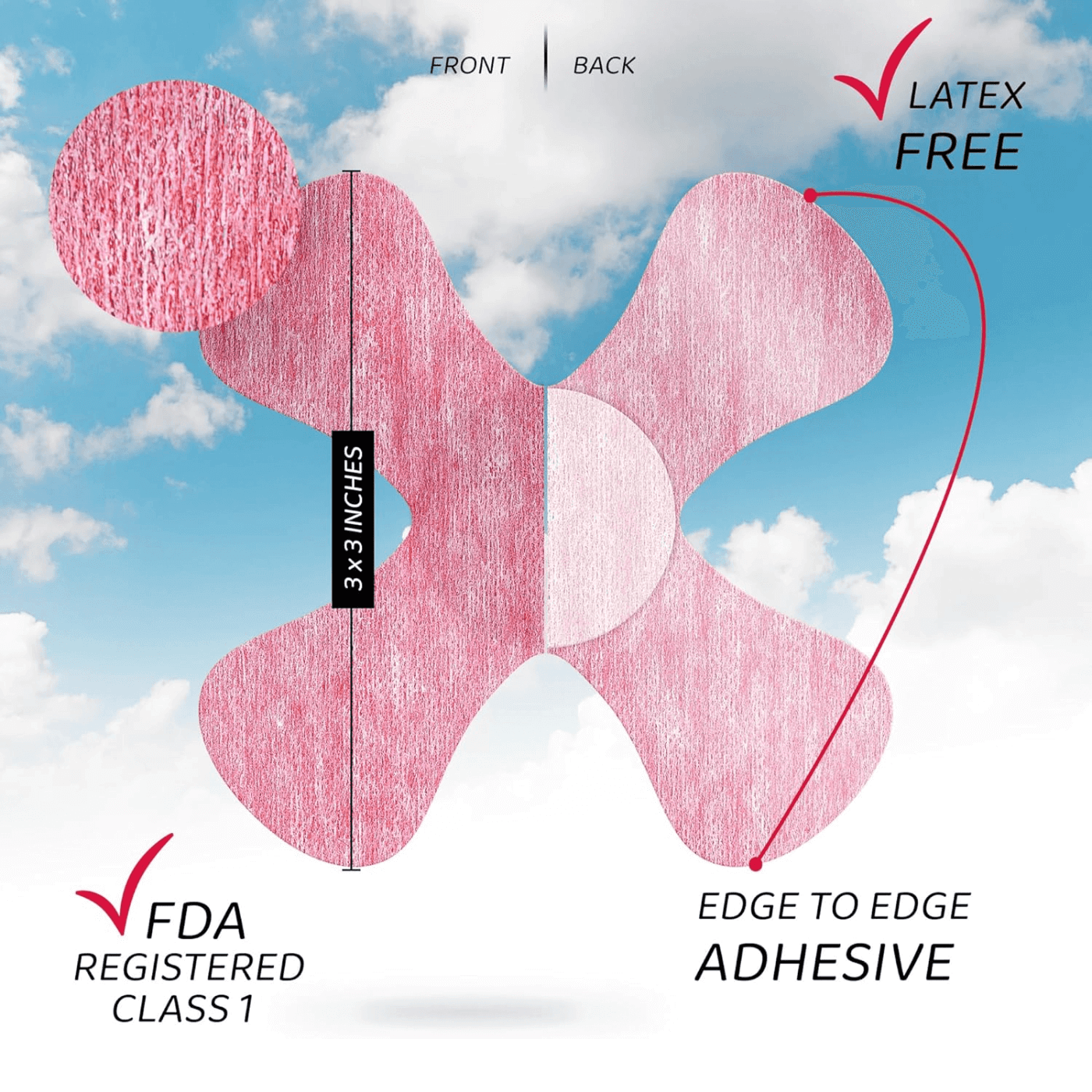 Not Just a Patch X-Mini CGM Air Patches (Freestyle Libre 1 & 2, Medtronic Guardian) Pink 20pk