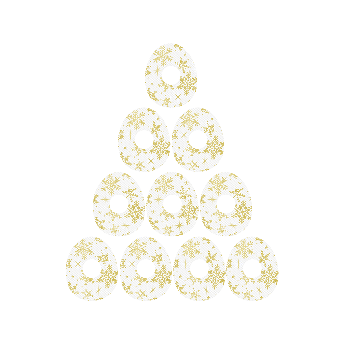 RockaDex Christmas Gold Snowflakes CGM Patch 10pk