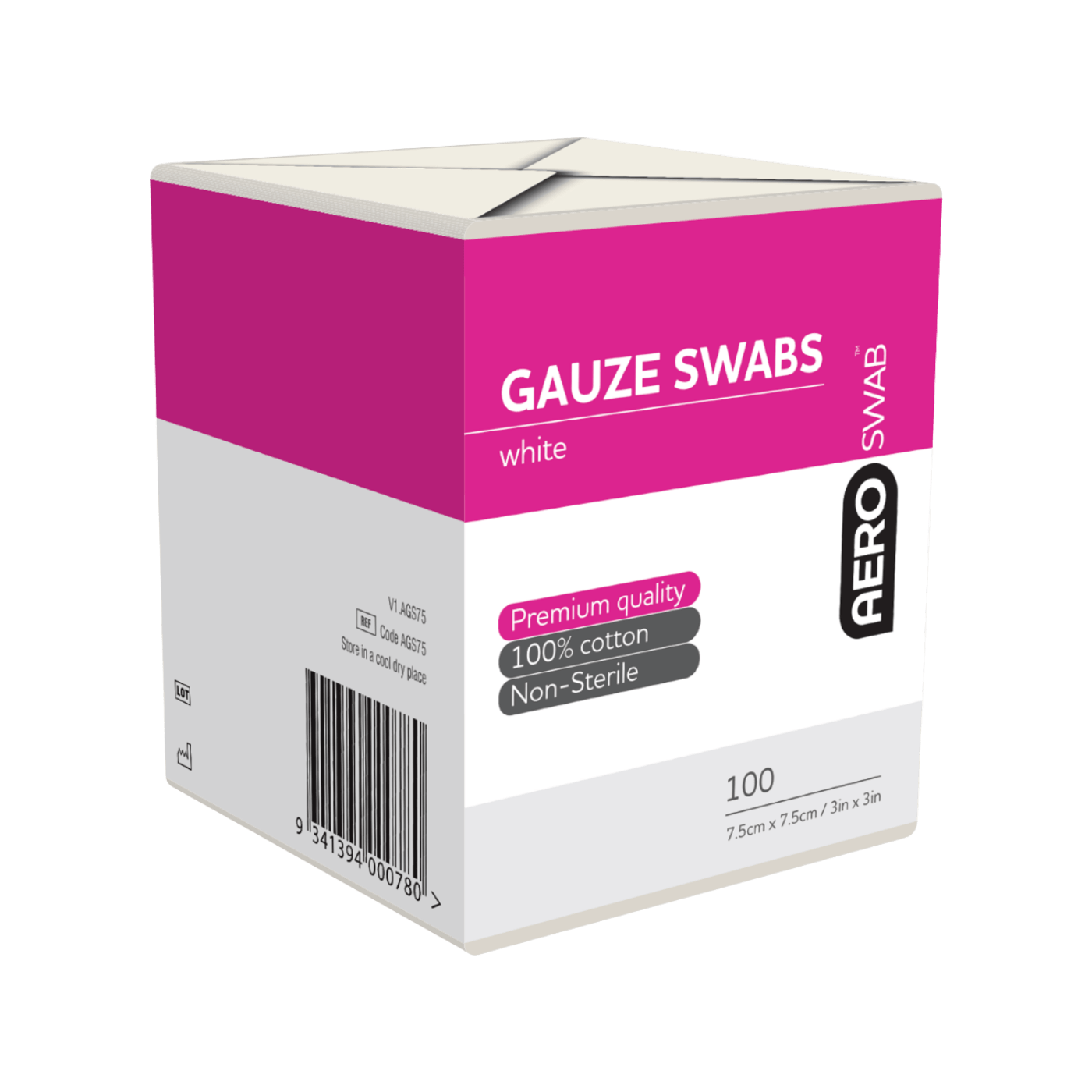 AEROSWAB Non-Sterile Gauze Swabs 100pk