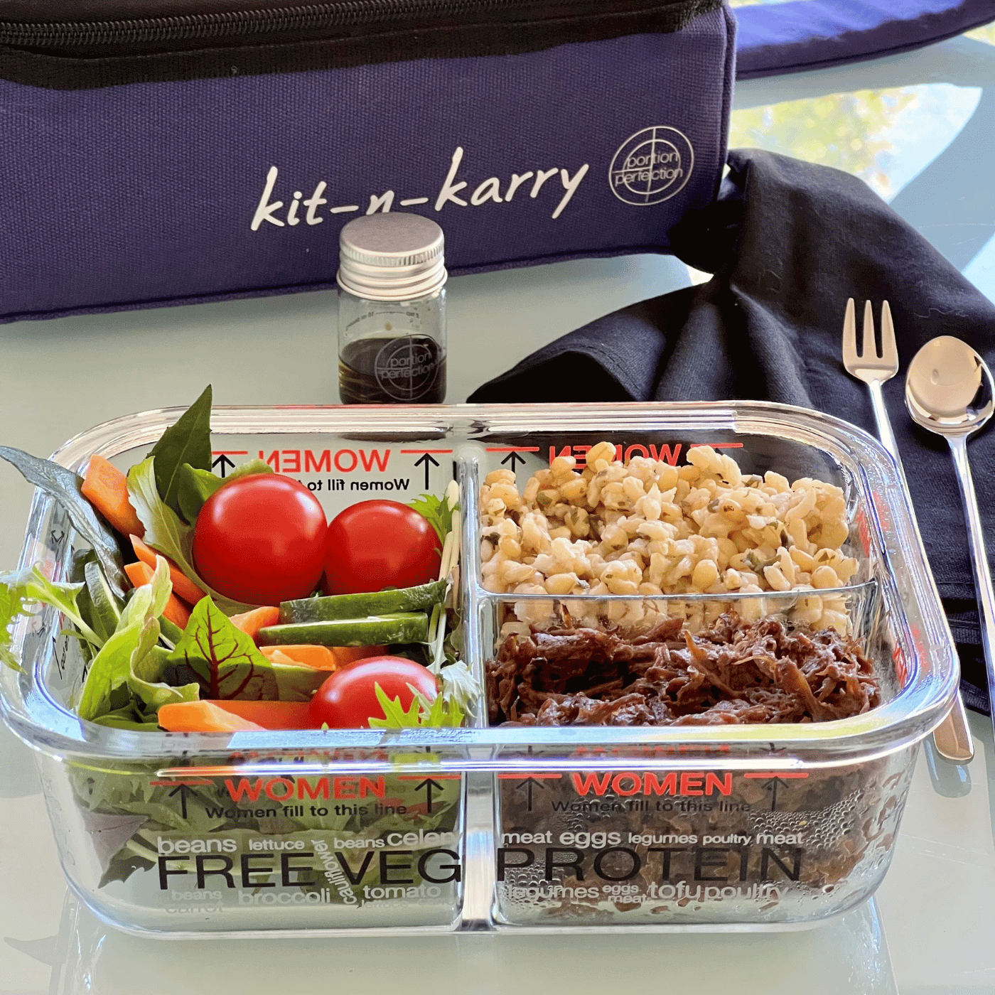 Portion Perfection Kit-n-Karry Lunch Bag - Blue
