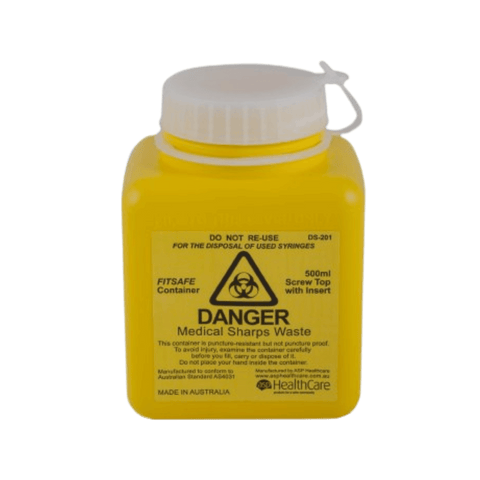 ASP Healthcare FITTANK Sharps Container With Screw-Top 500ml