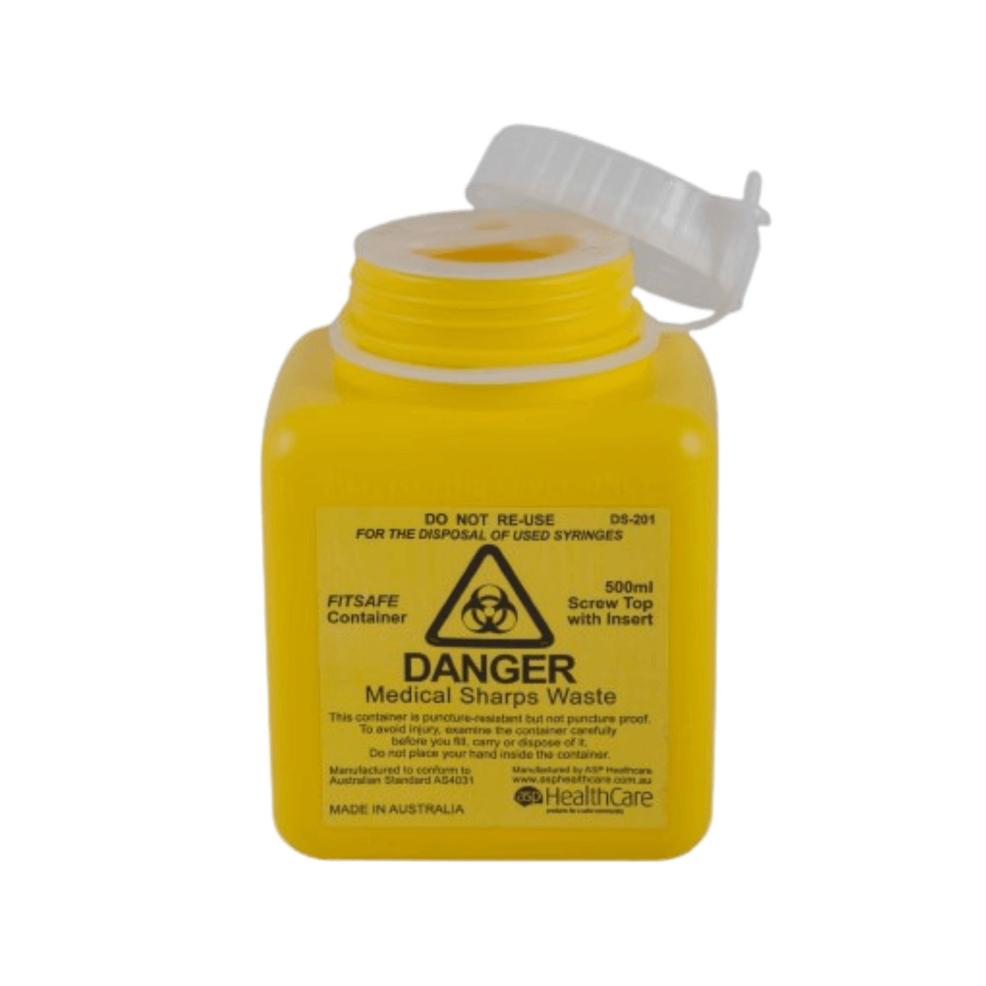 ASP Healthcare FITTANK Sharps Container With Screw-Top 500ml