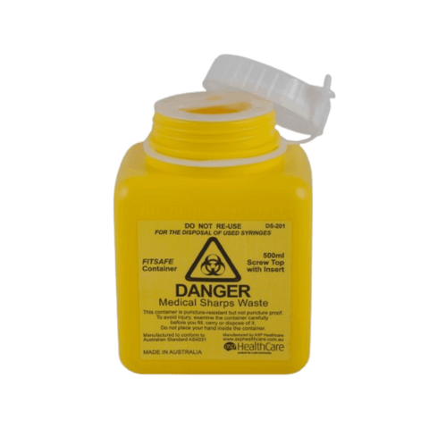 ASP Healthcare FITTANK Sharps Container With Screw-Top 500ml