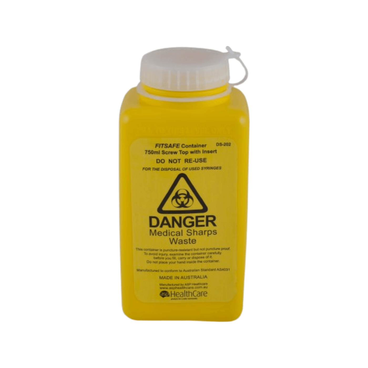 ASP Healthcare FITTUBE Sharps Container With Screw-Top 750ml