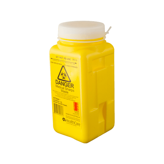 1.4L FITTANK Sharps Container With Screw-Top