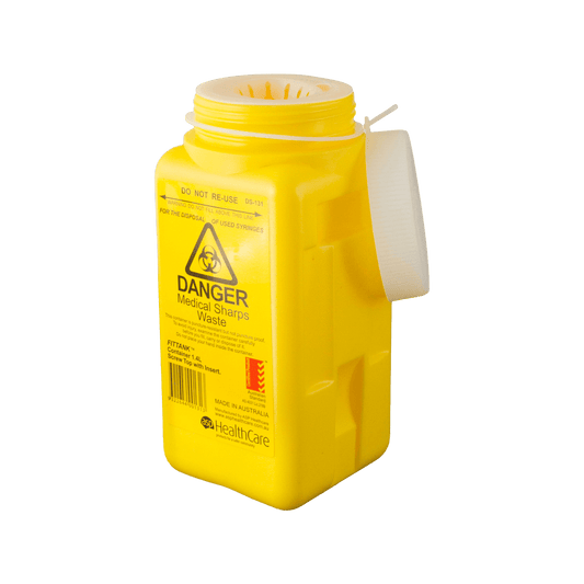 1.4L FITTANK Sharps Container With Screw-Top