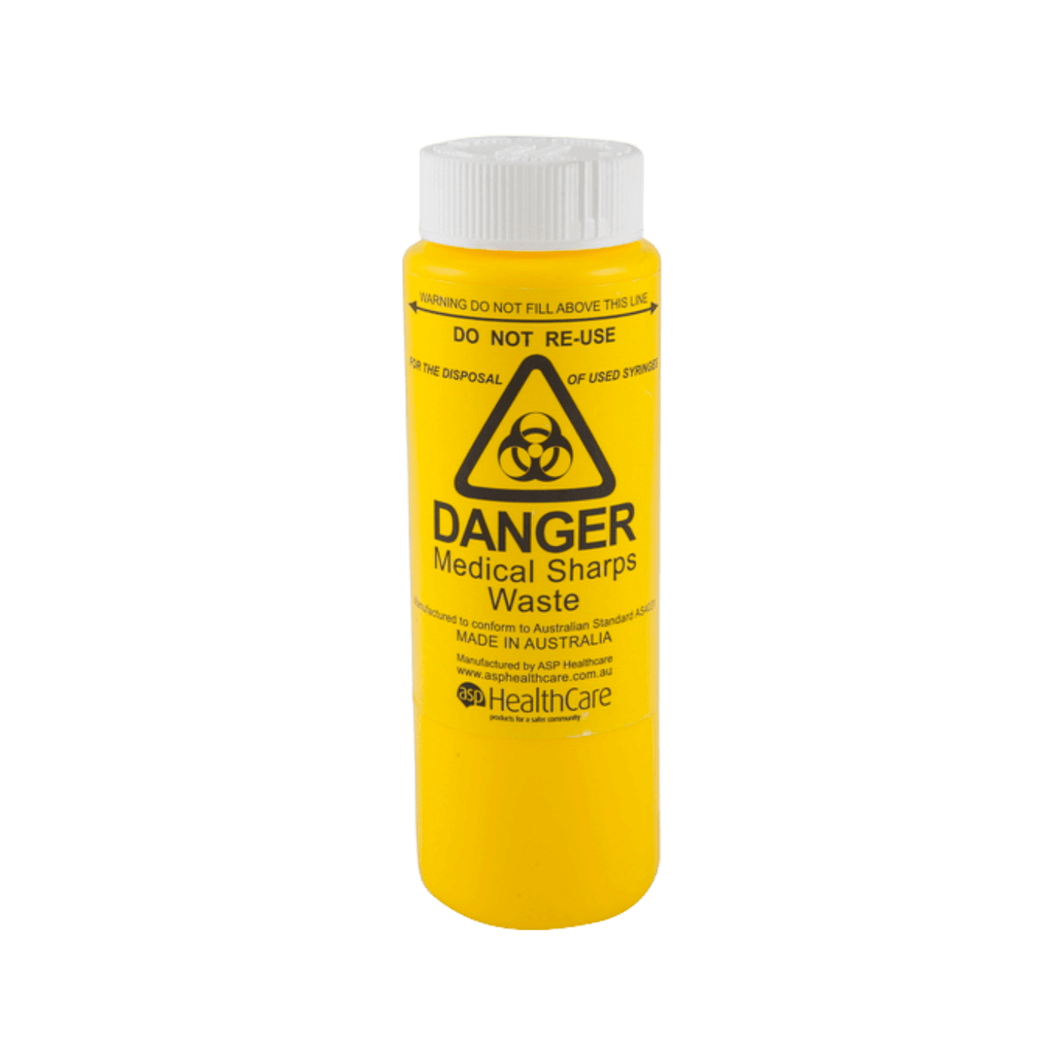 ASP Healthcare FITSAFE Sharps Container With Screw-Top 250ml