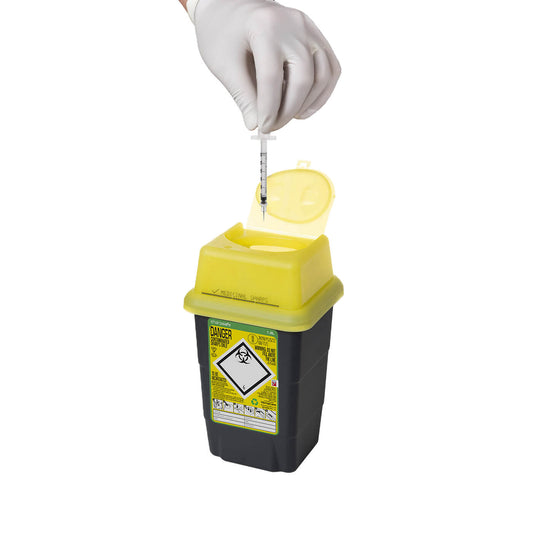 Sharpsafe 1.8 Litre Yellow Lid Recycled Polymer Container