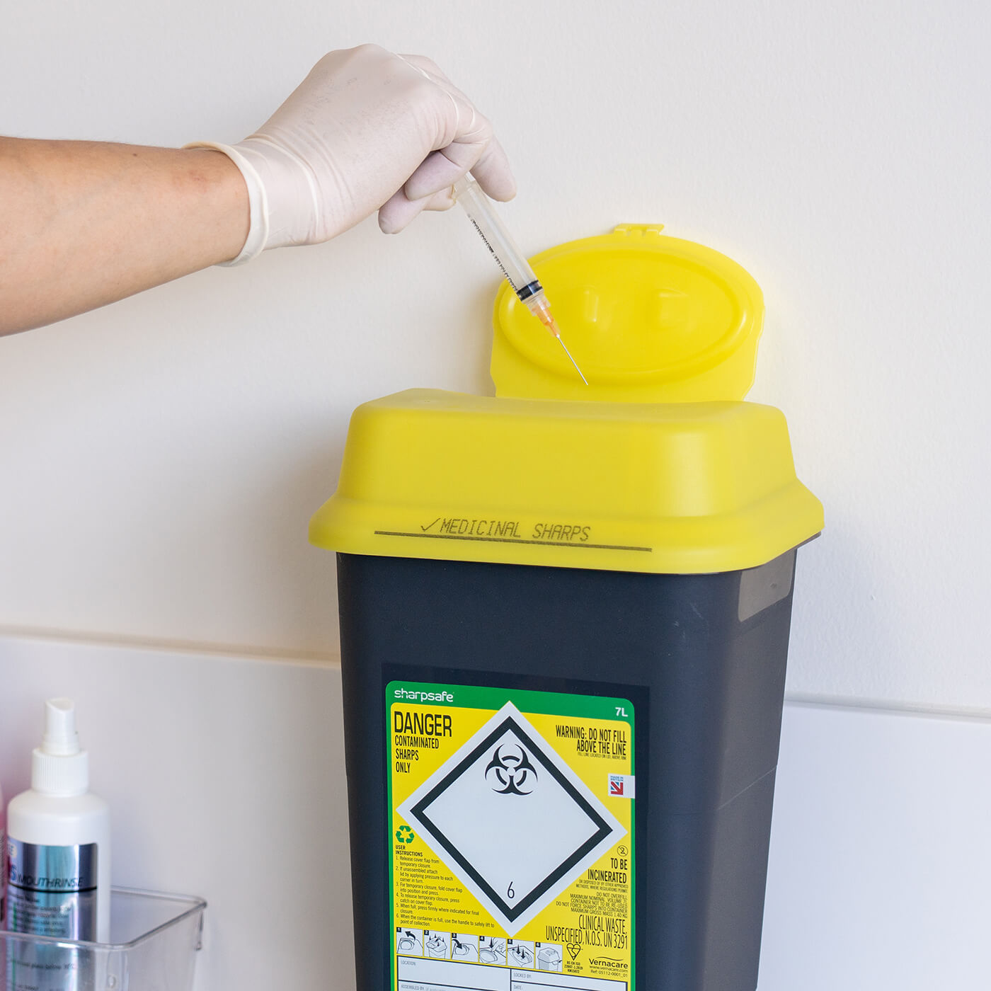 Sharpsafe Yellow Lid Recycled Polymer Container 7L