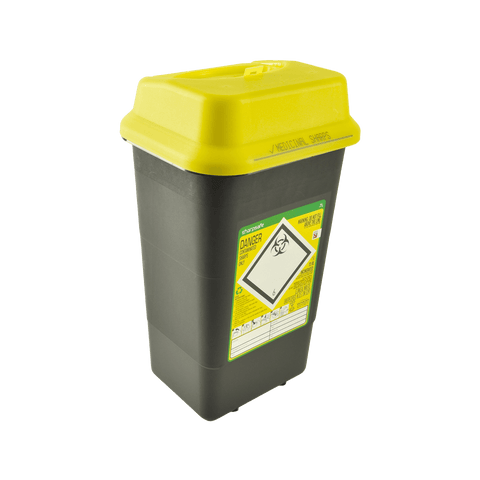 Sharpsafe 7 Litre Yellow Lid Recycled Polymer Container