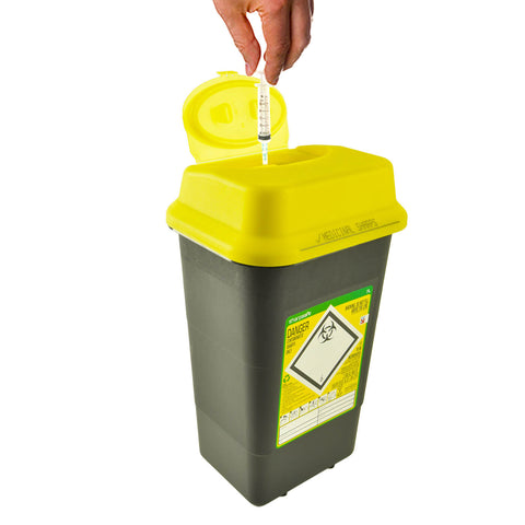 Sharpsafe 7 Litre Yellow Lid Recycled Polymer Container