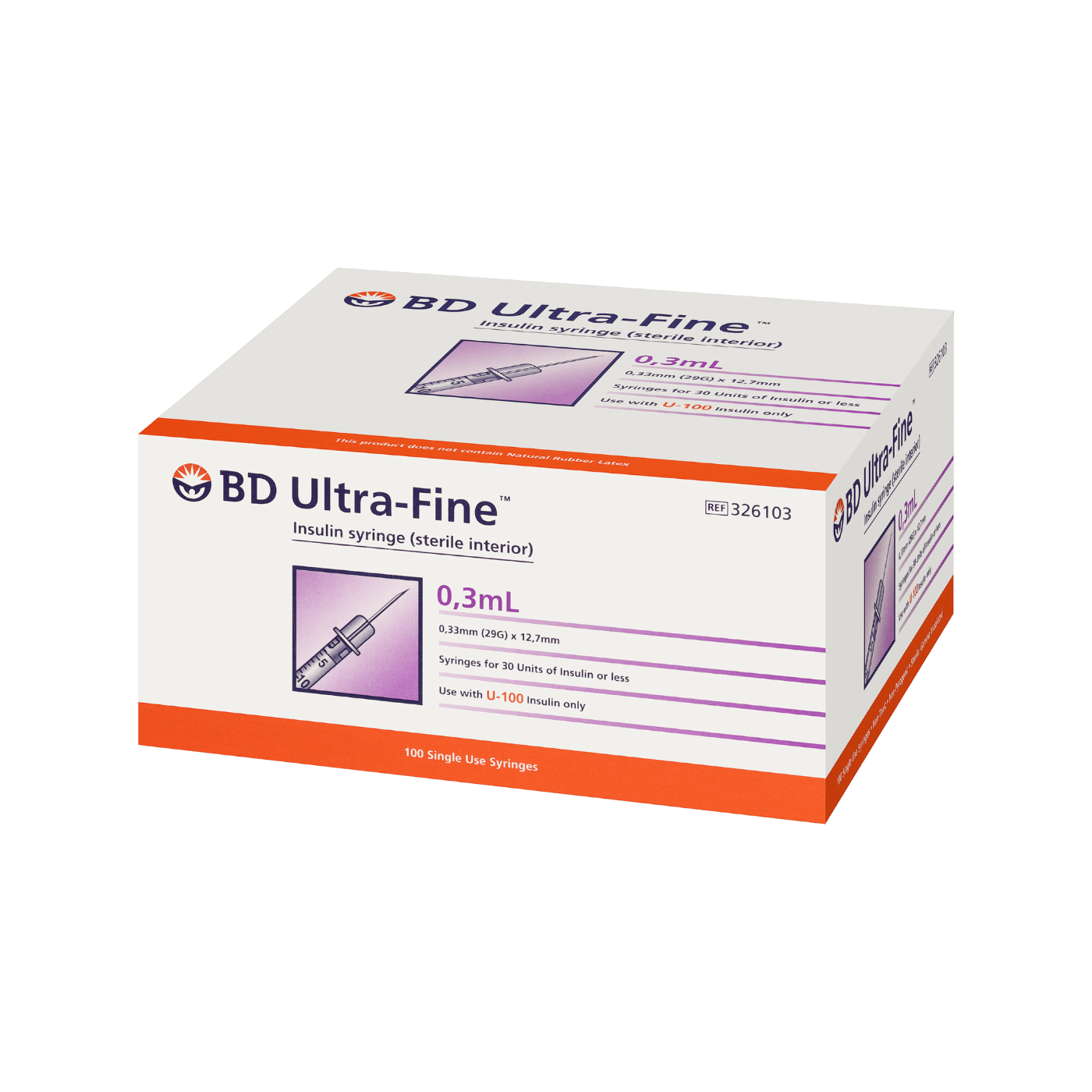 BD Ultra-Fine Syringe 29G 0.3mL 12.7mm 100pk