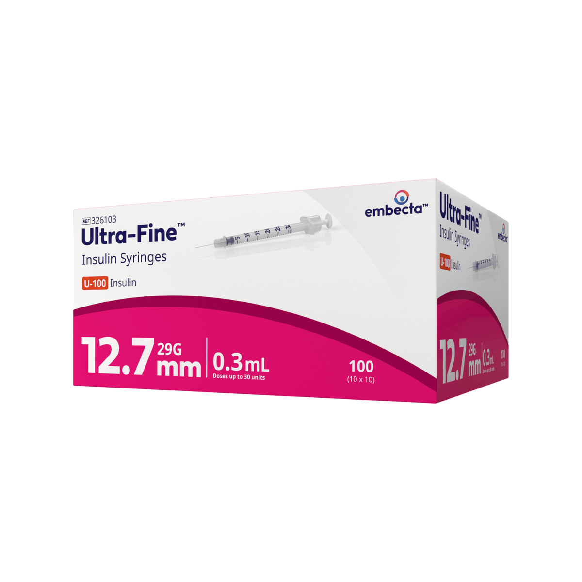embecta Ultra-Fine Syringe 29G 0.3mL 12.7mm 100pk