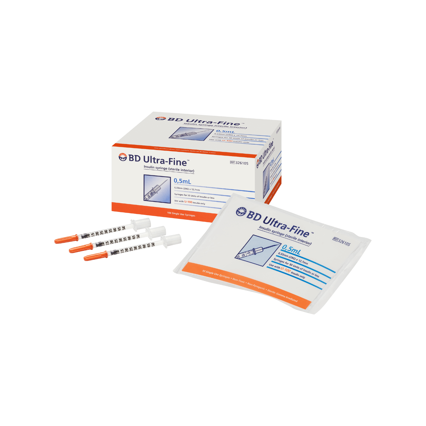 BD Ultra-Fine Syringe 29G 0.5mL 12.7mm 100pk