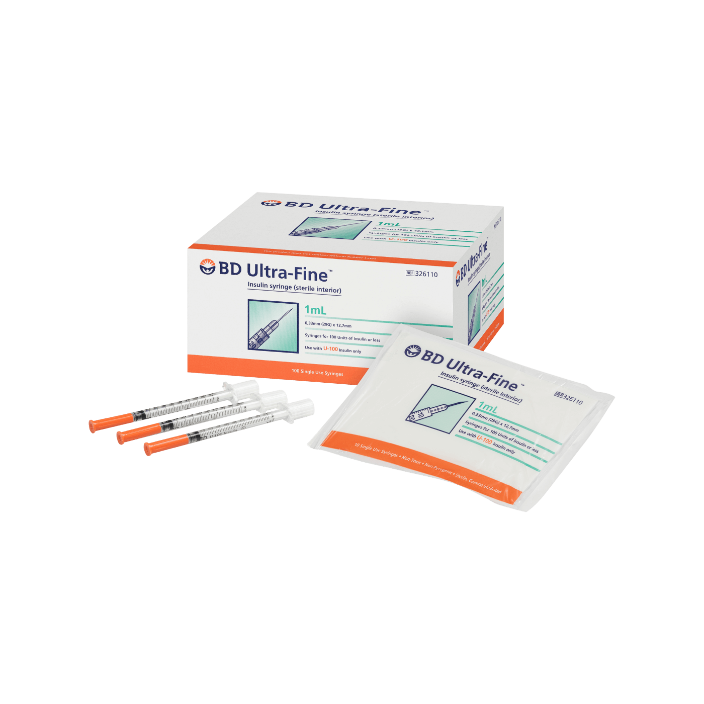 BD Ultra-Fine Syringe 29G 1.0mL 12.7mm 100pk