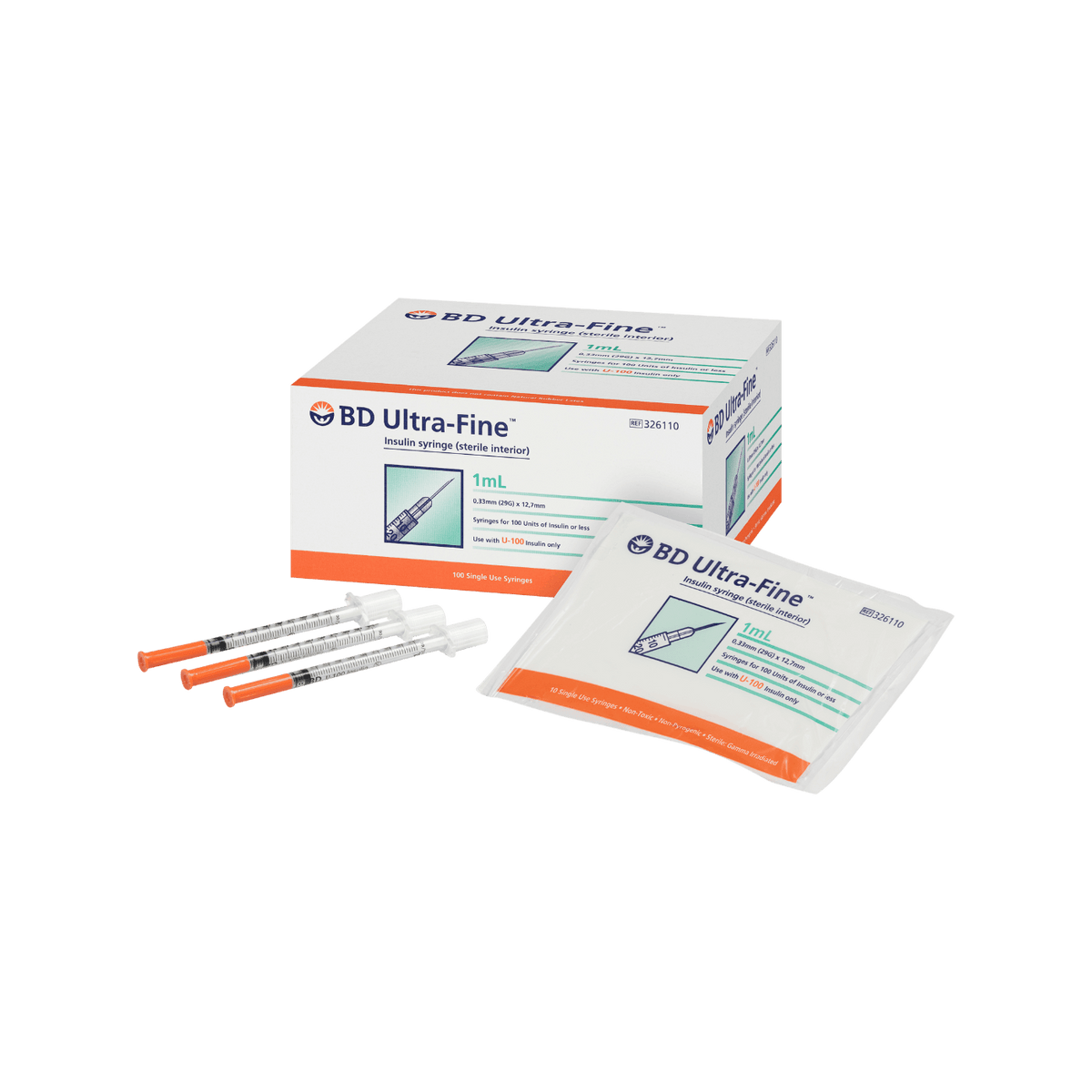 BD Ultrafine Syringe 29G 1.0ml 12.7mm 100pk