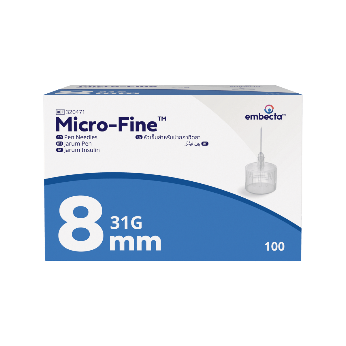 embecta Micro-Fine Pen Needle 31G 8mm 100pk