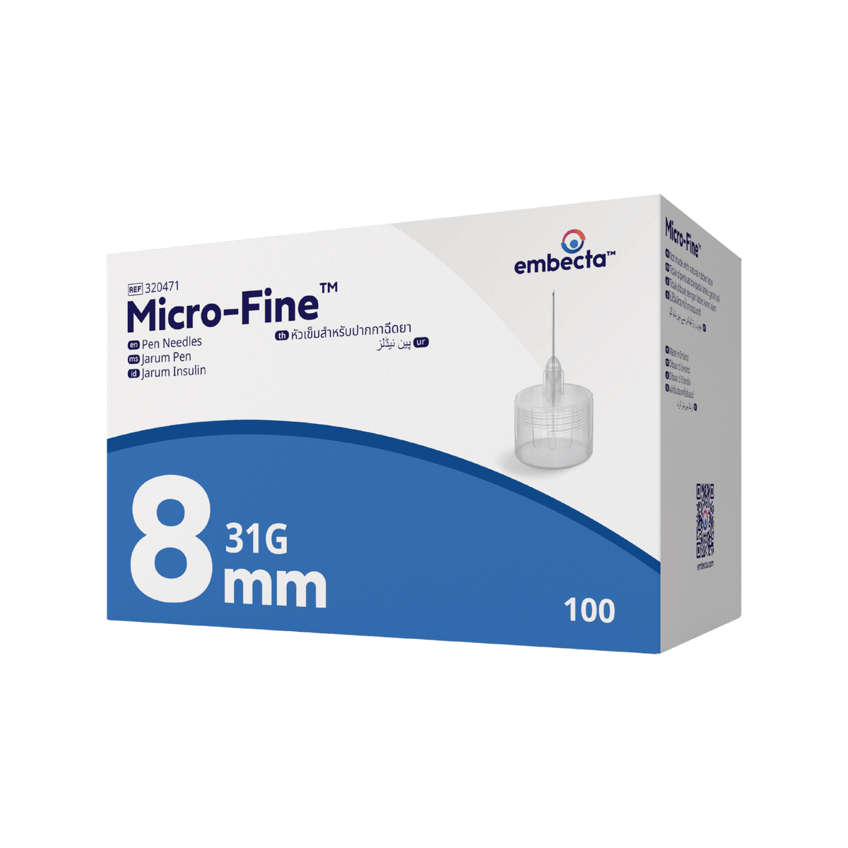 embecta Micro-Fine Pen Needle 31G 8mm 100pk
