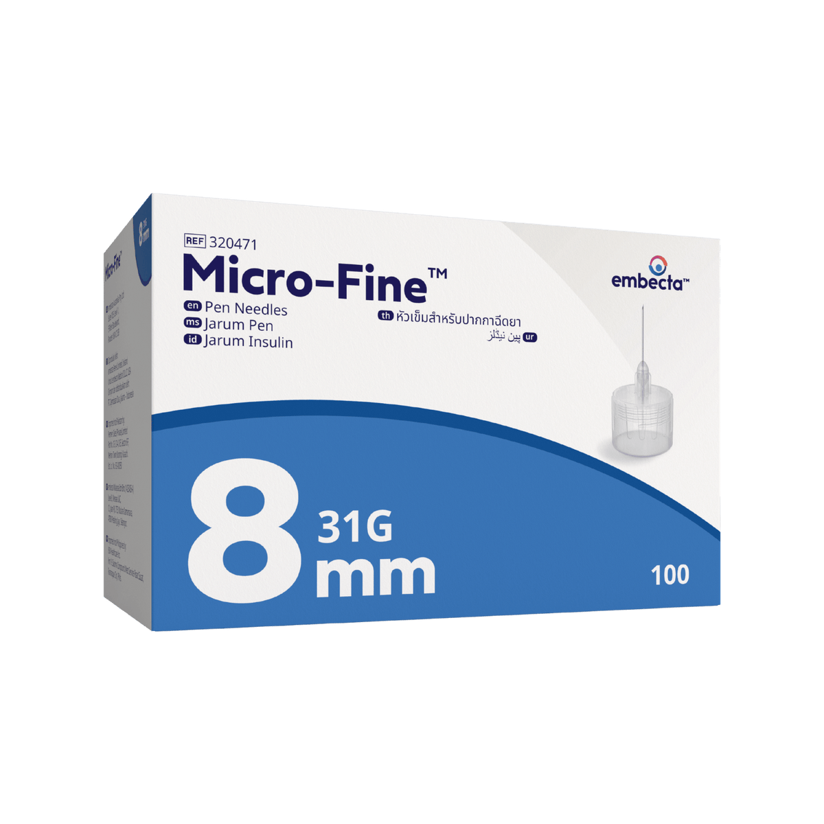embecta Micro-Fine Pen Needle 31G 8mm 100pk
