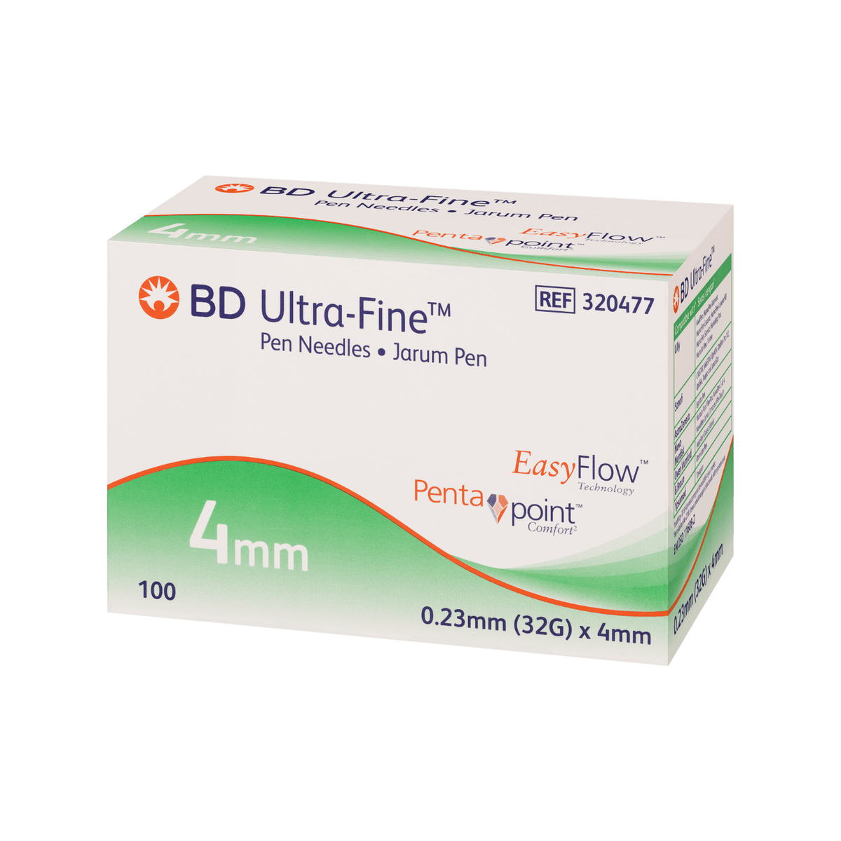 BD UltraFine Pen Needle 32G 4mm 100pk